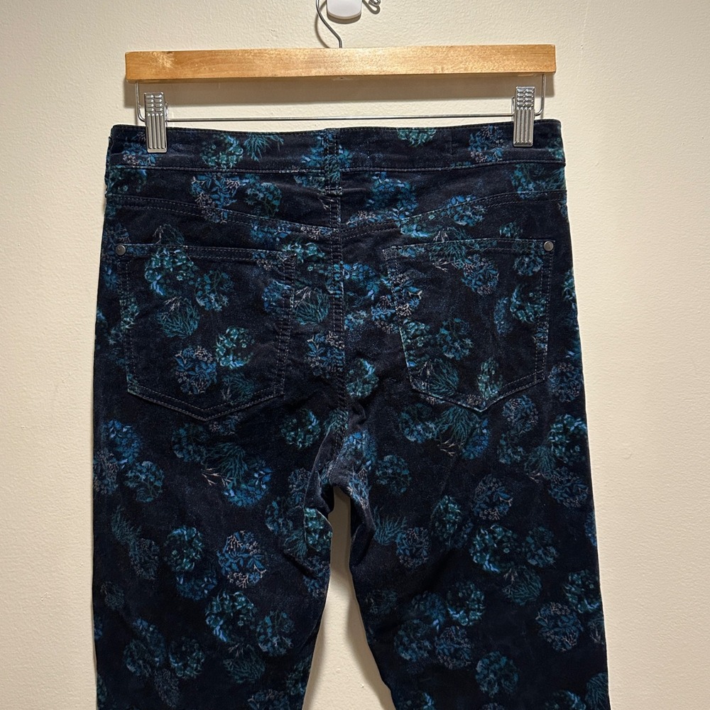 Pilcro and the Letterpress Script‎ Pants Women 28 Blue Velvet Floral Mid Rise - Picture 7 of 9